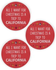 A Trip To California Circle Ornament (Wood tile