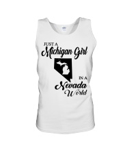 MICHIGAN GIRL IN NEVADA Unisex Tank tile