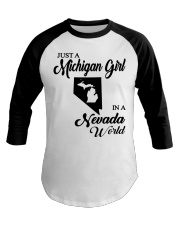 MICHIGAN GIRL IN NEVADA Baseball Tee tile