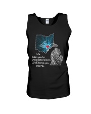 OHIO MICHIGAN LOVE BRINGS YOU HOME Unisex Tank tile