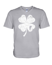 Vermont Map - Four Leaf Clover V-Neck T-Shirt tile