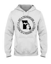MICHIGAN GIRL LIVING IN MISSOURI Hooded Sweatshirt tile