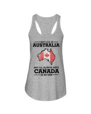 LIVE IN AUSTRALIA CANADA IN MY DNA Ladies Flowy Tank tile