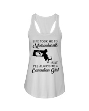LIFE TOOK ME TO MASSACHUSETTS BE A CANADIAN GIRL Ladies Flowy Tank tile