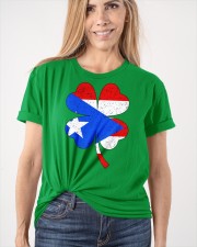 Flag Puerto Rico Four Leaf Clover Classic T-Shirt apparel-classic-tshirt-lifestyle-front-101