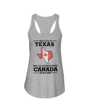 LIVE IN TEXAS CANADA IN MY DNA Ladies Flowy Tank tile