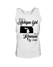 MICHIGAN GIRL IN KANSAS Unisex Tank tile