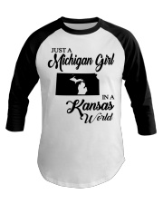 MICHIGAN GIRL IN KANSAS Baseball Tee tile