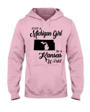 MICHIGAN GIRL IN KANSAS Hooded Sweatshirt front