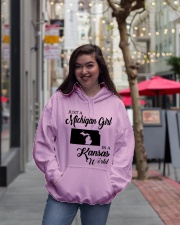 MICHIGAN GIRL IN KANSAS Hooded Sweatshirt lifestyle-unisex-hoodie-front-2