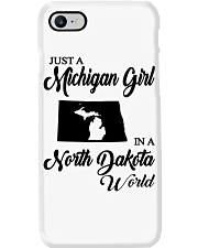 MICHIGAN GIRL IN NORTH DAKOTA Phone Case tile