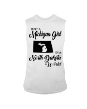 MICHIGAN GIRL IN NORTH DAKOTA Sleeveless Tee tile