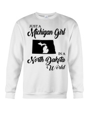MICHIGAN GIRL IN NORTH DAKOTA Crewneck Sweatshirt tile