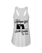 MICHIGAN GIRL IN NORTH DAKOTA Ladies Flowy Tank tile