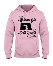 MICHIGAN GIRL IN NORTH DAKOTA Hooded Sweatshirt front