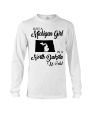 MICHIGAN GIRL IN NORTH DAKOTA Long Sleeve Tee tile