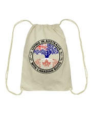 LIVING IN AUSTRALIA CANADIAN ROOTS Drawstring Bag tile