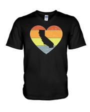 California - Heart Vintage V-Neck T-Shirt tile