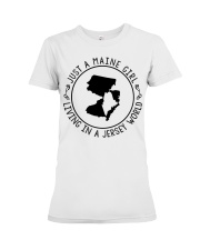 MAINE GIRL LIVING IN JERSEY Premium Fit Ladies Tee tile