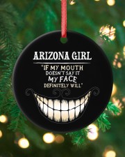 If My Mouth Arizona Girl Circle ornament - single (porcelain) custom-circle-ornament-single-porcelain-lifestyle-11