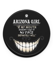 If My Mouth Arizona Girl Circle ornament - single (porcelain) front