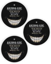 If My Mouth Arizona Girl Circle Ornament (Wood tile