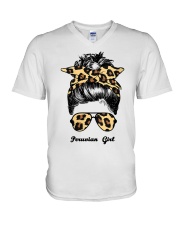 Leopard Pattern - Peruvian Girl V-Neck T-Shirt tile