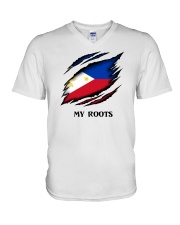 Flag Philippines My Roots V-Neck T-Shirt tile