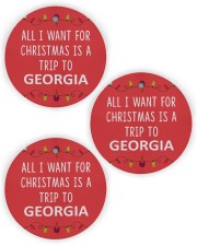 A Trip To Georgia Circle Ornament (Wood tile