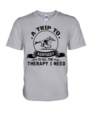 A trip to Kentucky is therapy V-Neck T-Shirt tile