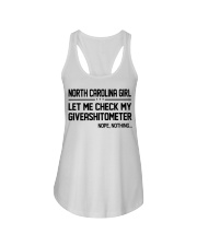 North Carolina girl let me check giveshitometer Ladies Flowy Tank tile