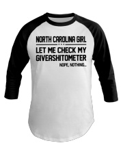 North Carolina girl let me check giveshitometer Baseball Tee tile