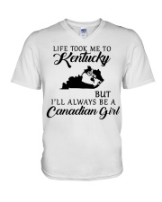 LIFE TOOK ME TO KENTUCKY BE A CANADIAN GIRL V-Neck T-Shirt tile