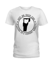 OHIO GIRL LIVING IN VERMONT Ladies T-Shirt tile