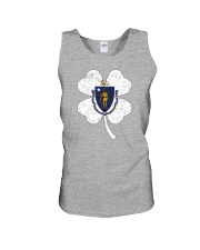 Flag Massachusetts Four Leaf Clover Unisex Tank tile