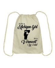 MICHIGAN GIRL IN VERMONT Drawstring Bag tile