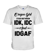 Oregon Girl - IDK IDC IDGAF V-Neck T-Shirt tile