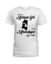 MICHIGAN GIRL IN MISSISSIPPI Ladies T-Shirt tile