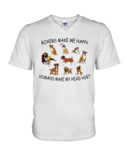 Boxers Make Me Happy V-Neck T-Shirt tile