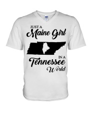 MAINE GIRL IN TENNESSEE V-Neck T-Shirt tile