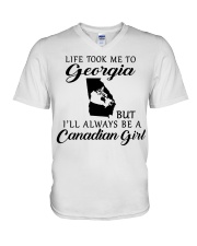LIFE TOOK ME TO GEORGIA BE A CANADIAN GIRL V-Neck T-Shirt tile