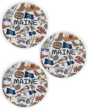 Maine Symbol Circle Ornament (Wood tile