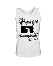 MICHIGAN GIRL IN PENNSYLVANIA Unisex Tank tile
