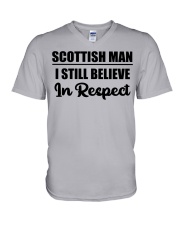 Scottish Man I Still Believe In Respect V-Neck T-Shirt tile