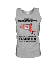 LIVE IN MASSACHUSETTS CANADA IN MY DNA Unisex Tank tile