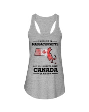 LIVE IN MASSACHUSETTS CANADA IN MY DNA Ladies Flowy Tank tile
