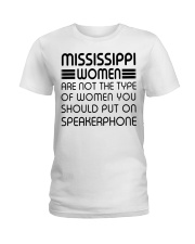 Should put on speakerphone not Mississippi women Ladies T-Shirt tile