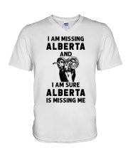 Alberta Is Missing Me V-Neck T-Shirt tile