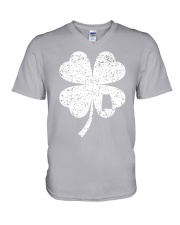 Alabama Map - Four Leaf Clover V-Neck T-Shirt tile