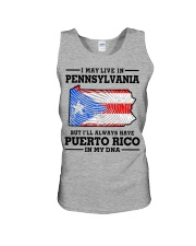 LIVE IN PENNSYLVANIA PUERTO RICO IN MY DNA Unisex Tank tile